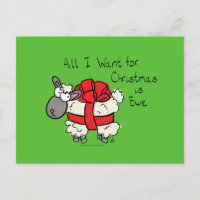 Funny Holiday Cute Sheep Christmas Cartoon