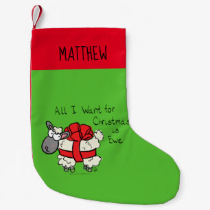 Funny Holiday Cute Sheep Christmas Cartoon Small Christmas Stocking