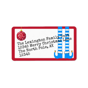 Funny Holiday Elf Legs Label