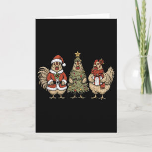 Funny Holiday Hen Christmas Chicken Card
