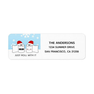 Funny Holiday Just Roll With It Address Label Return Address Label