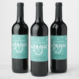 Funny Holiday Magic   Neighbour Client Gift and Wine Label