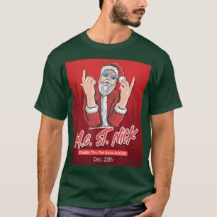 Funny Holiday Santa Claus Mitape Dashing Through T T-Shirt