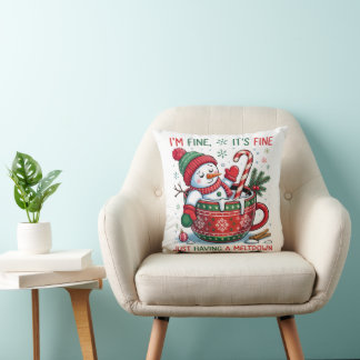 “Funny Holiday – Snowman Meltdown Gift Cushion