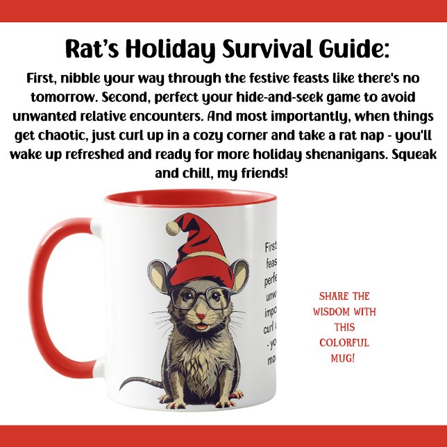Funny Holiday Survival Tips From A Rat Mug (Creator Uploaded)