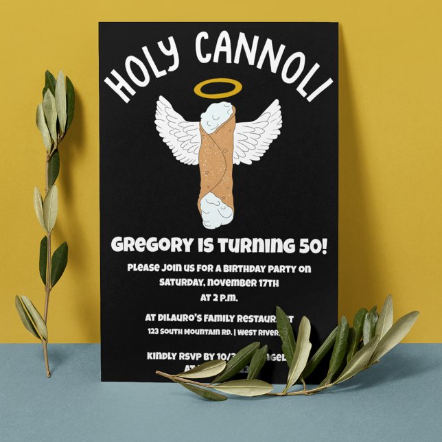 Funny Holy Cannoli Italian Themed Party Invitation (Creator Uploaded)