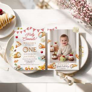 Funny Holy Cannoli Sweet 1st birthday photo Invitation