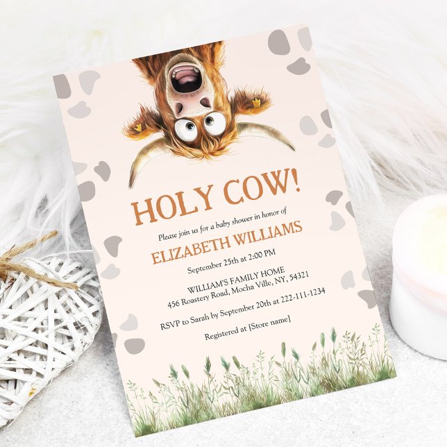 Funny Holy Cow Baby Shower Invitation (Creator Uploaded)