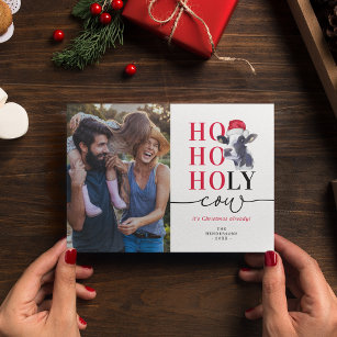 Funny Holy Cow Christmas Photo Holiday Card