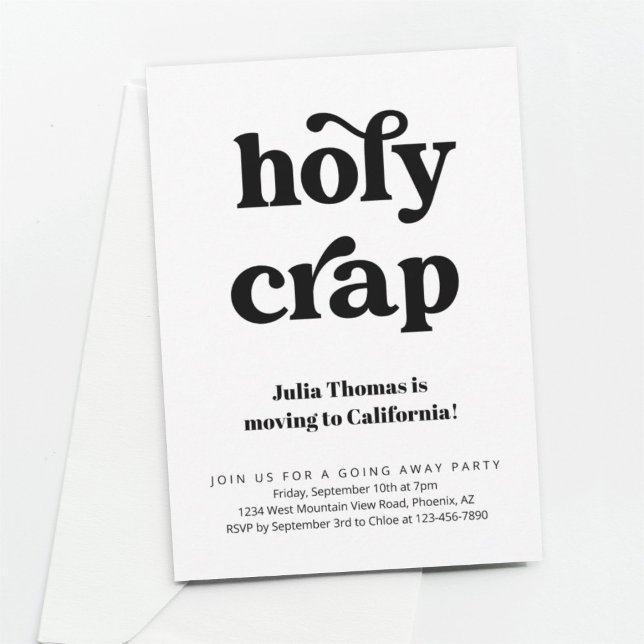 Funny Holy Crap Going Away Party Invitation (Creator Uploaded)