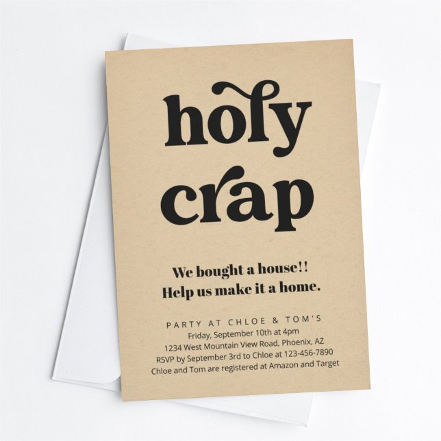 Funny Holy Crap Housewarming Party Invitation (Creator Uploaded)
