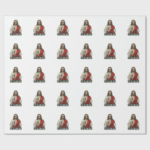 Funny Holy Father Coffee Vintage Engraving Shirt D Wrapping Paper