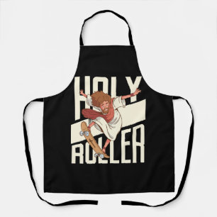 Funny Holy Roller Skateboarding Jesus Apron