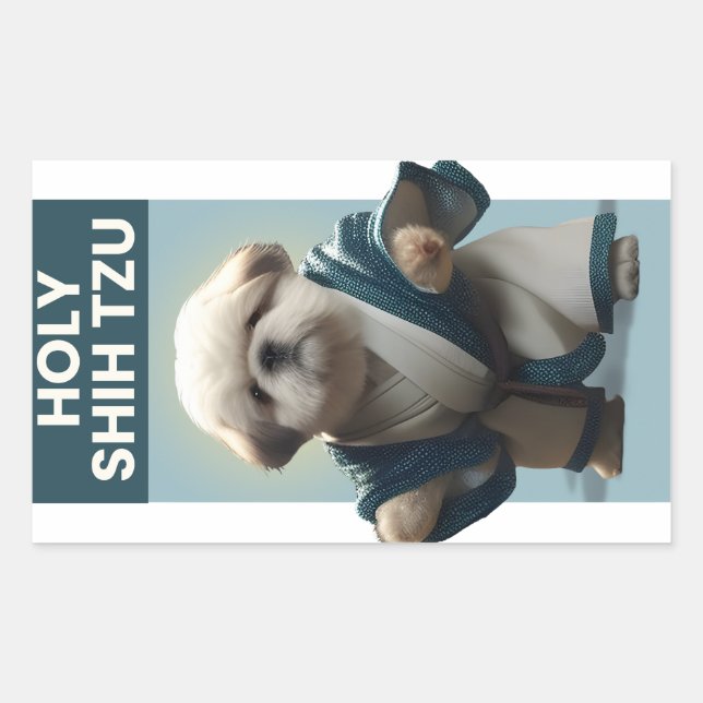 Funny Holy Shi Tzu Dog Sticker (Front)