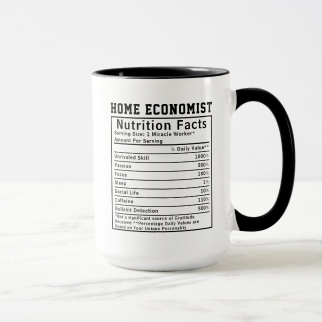 Funny Home Economist Nutrition Facts Household  Mug (Right)