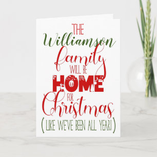 Funny Home For Christmas Pandemic Card