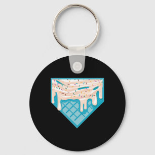 Funny Home Plate Drip - Ice Cream Softll And Sell Key Ring