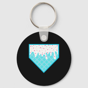 Funny Home Plate Drip - Ice Cream Softll And Sell Key Ring