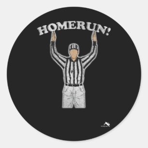 Funny Homerun Baseball Football Mash Up Classic Round Sticker