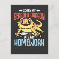 Funny Homework Excuse Kids Bearded Dragon