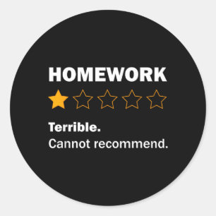 Funny Homework Joke School Humour Meme For Kids Ns Classic Round Sticker
