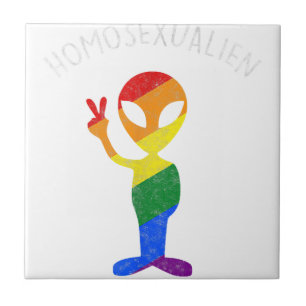 Funny Homosexualien Gay Homosexual Alien Gay Ceramic Tile