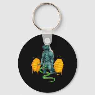Funny Honey Badger Deadlifting Weightlifting Bodyb Key Ring