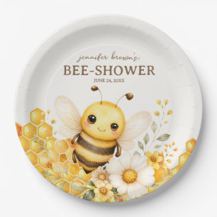 Funny Honey Bee birthday or baby shower Paper Plate