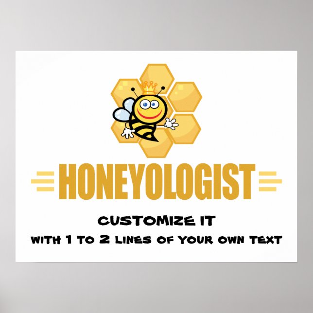 Funny Honey Bee Poster (Front)