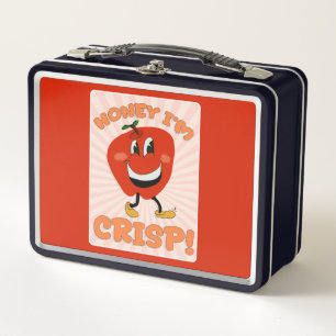 Funny Honey Crisp Cartoon Character Tasty Art Metal Lunch Box
