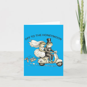 Funny Honeymoon Bride And Groom Matching Newlywed Card