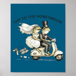 Funny honeymoon bride and groom matching newlywed  poster