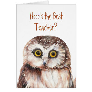 Funny "Hooo's the best Teacher" Wise Owl Humour