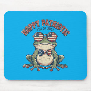 Funny Hoppy And Patriotic Frog 4th Of July Graphic Mouse Pad
