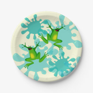 Funny Hoppy Birthday Frog 7" Party Plate