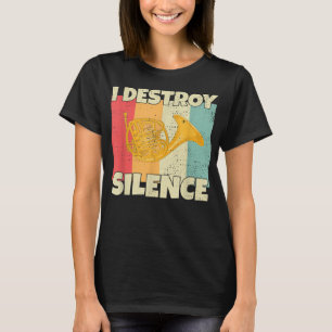 Funny Horn instrument I Destroy Silence for French T-Shirt
