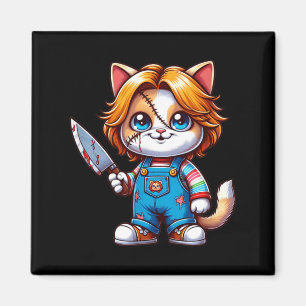 Funny Horror Halloween Chuckie Cat Magnet