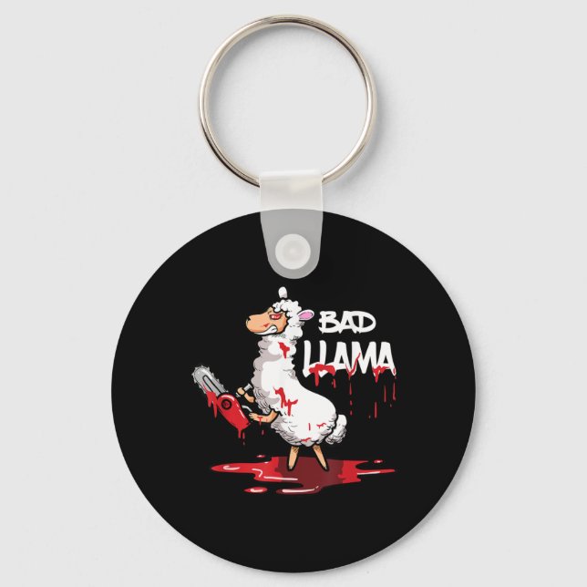Funny Horror Llama Halloween Gift Evil Bad Llama Key Ring (Front)