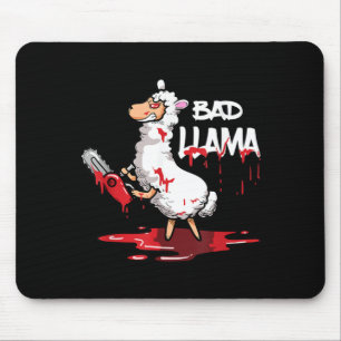 Funny Horror Llama Halloween Gift Evil Bad Llama Mouse Pad