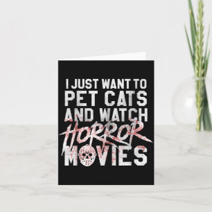 Funny Horror Movie Fan - Halloween Cat Lover Gift Card
