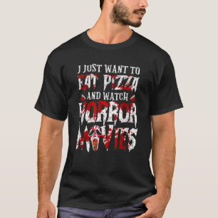 Funny Horror Movie Fan Pizza Lover Halloween Costu T-Shirt