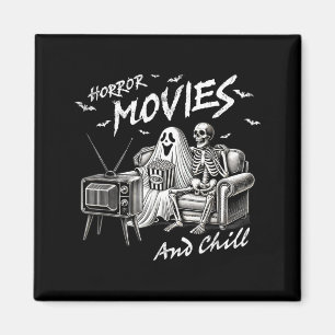 Funny Horror Movies And Chill Halloween Magnet