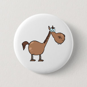 Funny Horse 6 Cm Round Badge