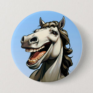 funny horse 7.5 cm round badge