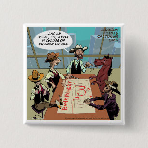 Funny Horse Bank Robber 15 Cm Square Badge