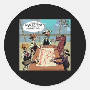 Funny Horse Bank Robber Classic Round Sticker