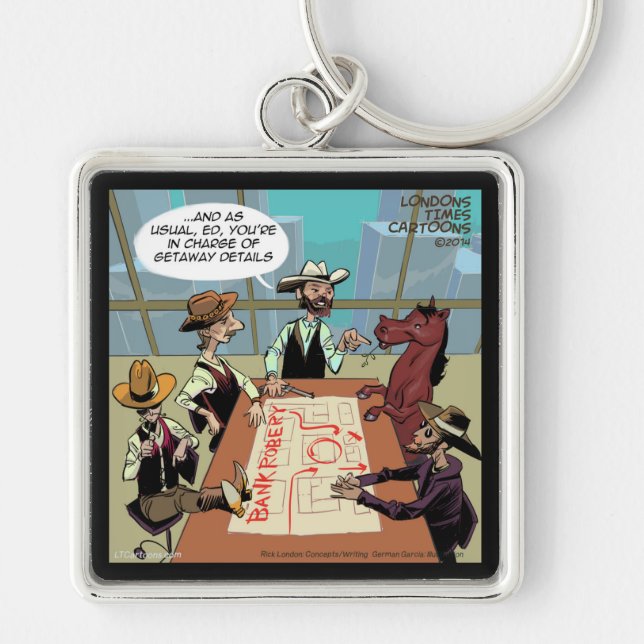 Funny Horse Bank Robber Key Ring (Front)