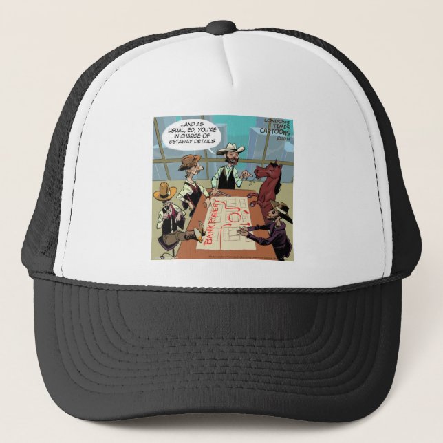 Funny Horse Bank Robber Trucker Hat (Front)