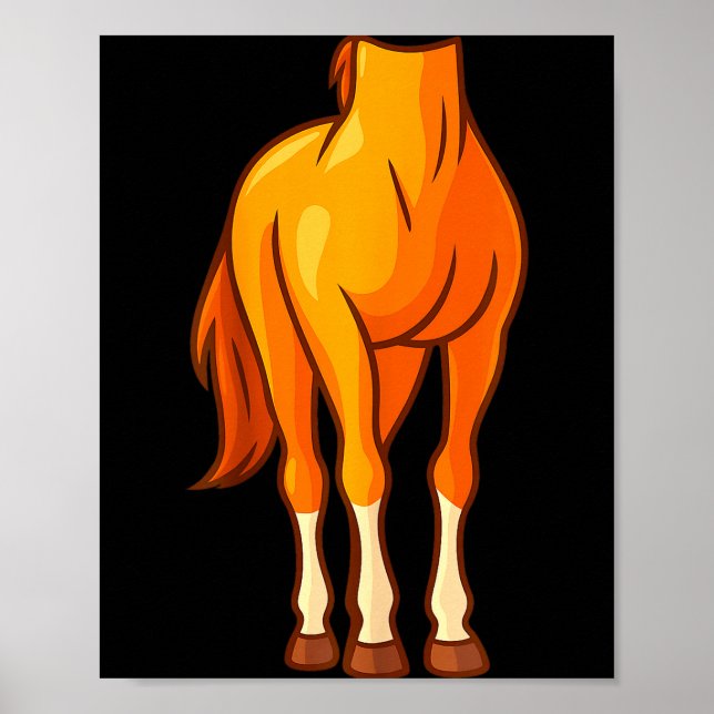 Funny Horse Body Costume Optical Illusion Gift Men Poster (Front)