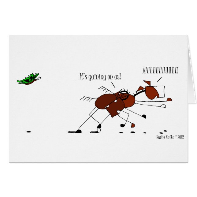Funny Horse & Butterfly Cartoon (Front Horizontal)